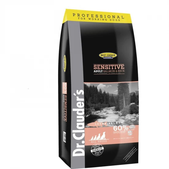 Dr Clauder's Best Choice Sensitive Felnőtt - Lazac és Rizs 20kg